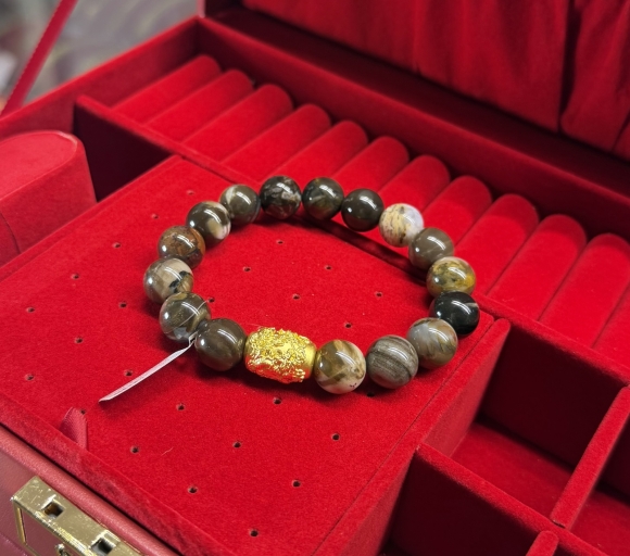 Vòng Chuỗi Phối Charm Vàng Chạm Rồng 