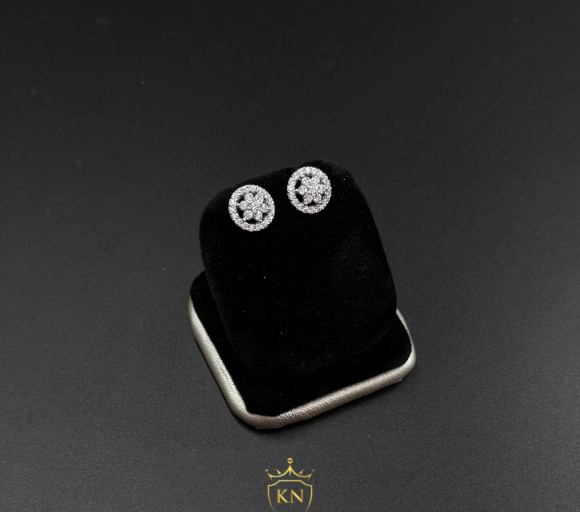 Bông tai viền tròn tấm 