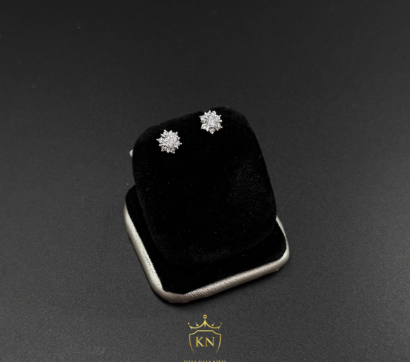 Bông tai đít đẩy hoa tuyết tấm