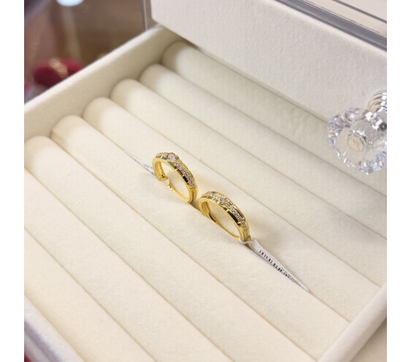 Nhẫn Đôi Trái Tim Phối Hột Tấm 