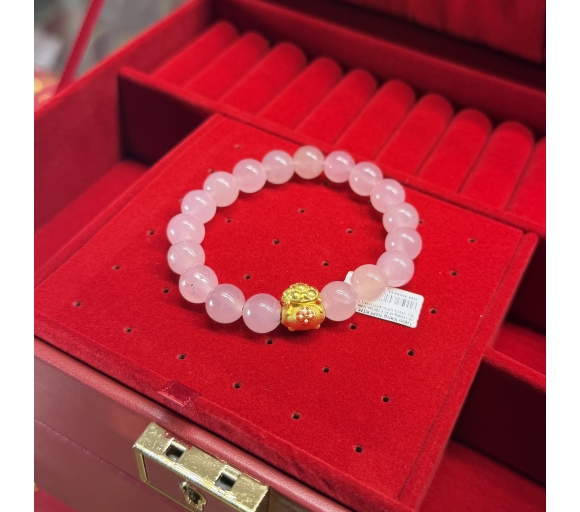 Vòng Chuỗi Hồng Phối Charm Túi Tiền 