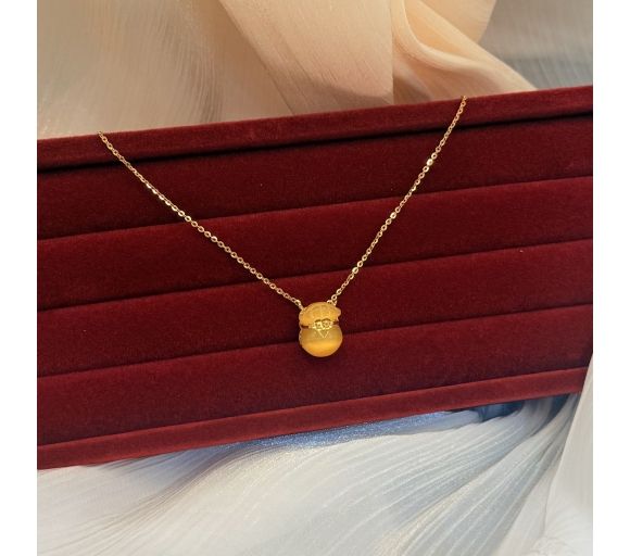 Dây liền mặt túi tiền đá vàng 